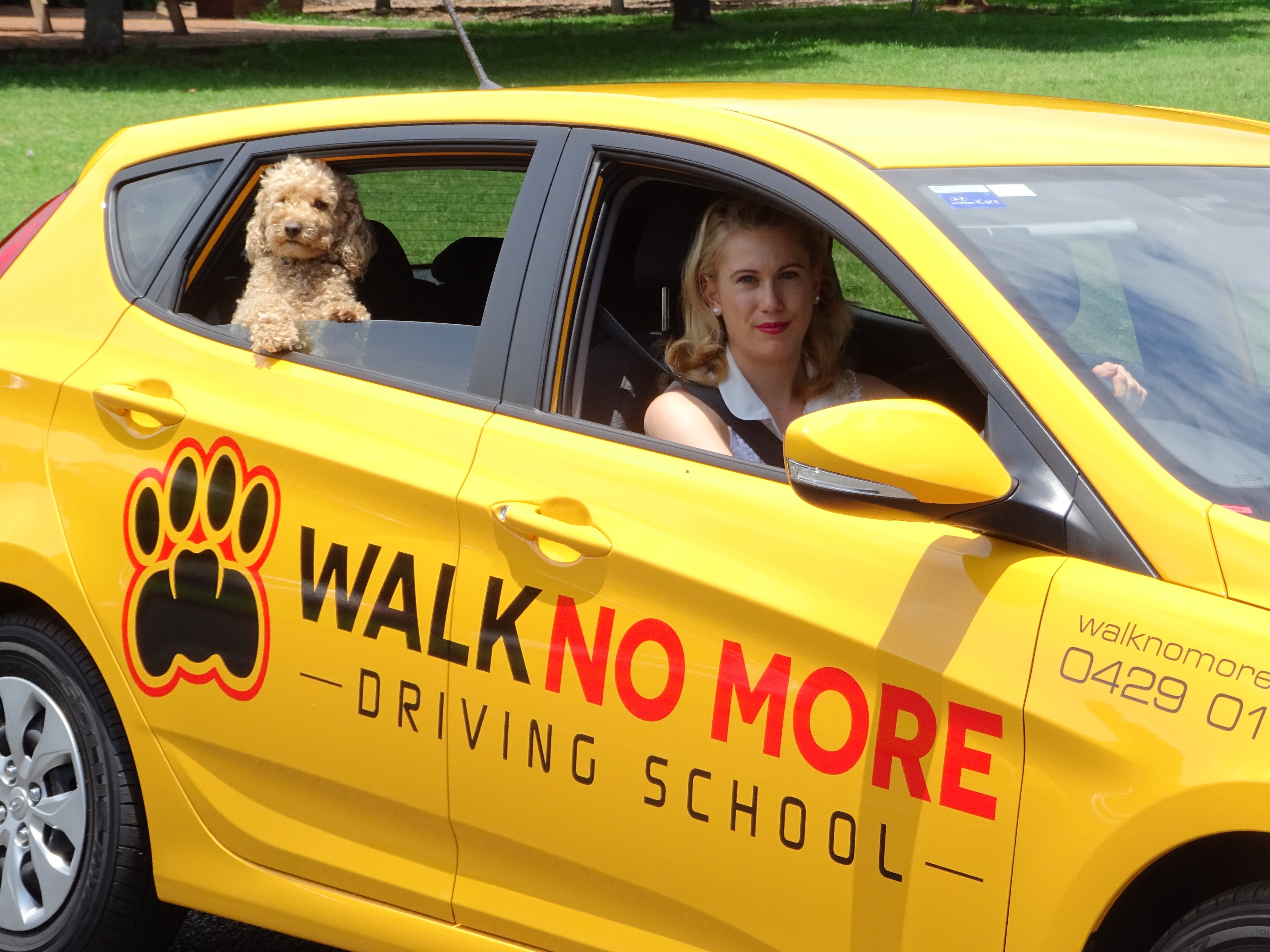 New Driver out on the road with her friend.